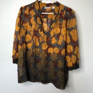 💜💜 JohnPaulRichard Semi Sheer Oversize Top Size XL